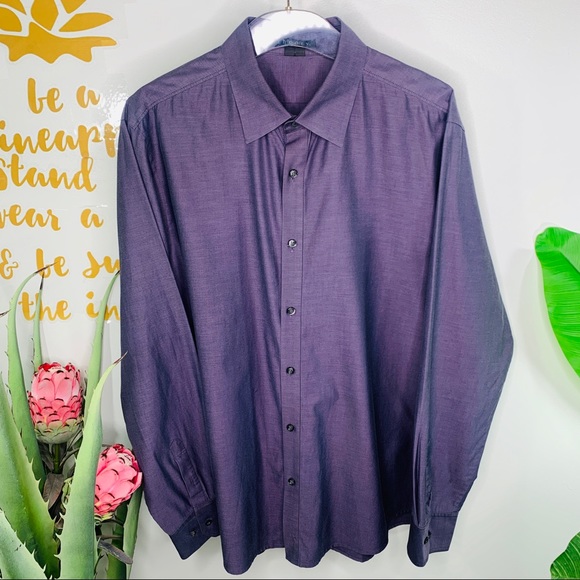 Theory Other - Theory Purple Button Front LS Dress Shirt XL